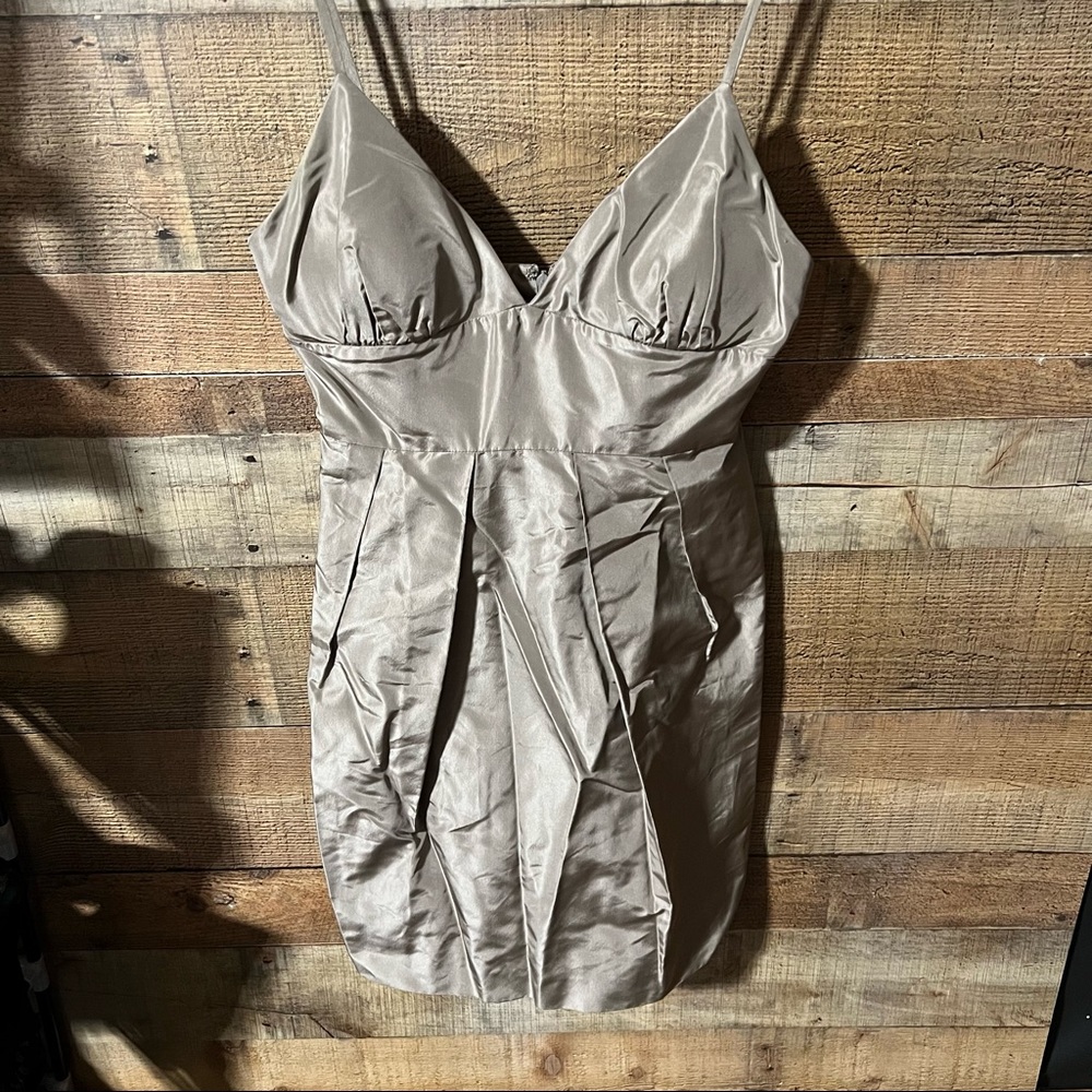 J Crew Silk Dress Woman’s 2 Tan Wedding Dance Evening